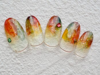 じゅわっとブラウン夕焼けネイル