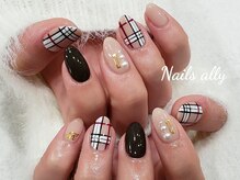 ネイルズアリー 立川店(Nails ally)/チェック×秋冬×クリスマス