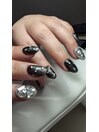 ビジューネイル/ブラックネイル