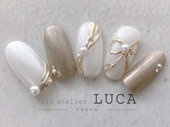 ネイルアトリエルカ(nail atelier LUCA)の写真/ブライダルはミラーリボンネイルやミラーフラワーネイル、和装ネイル等イベント用ネイルの種類も豊富♪