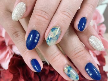 デコルネイル(Decor nail)/【豊田】ネイビーキラキラ