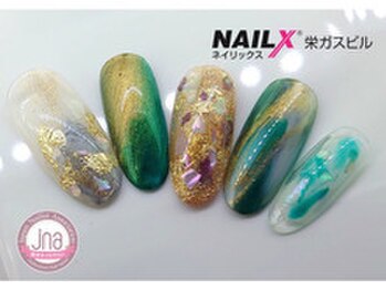 グリーン×ニュアンスネイル★