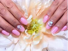 アイリッシュネイル 久屋大通店(Irish Nail)/ピンクワ×ビジュー盛り