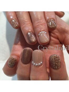 クリスタルネイル ボンベルタ橘店(CRYSTAL NAIL)/ツイードネイル
