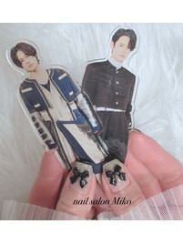 黒リボン　フラッシュネイル