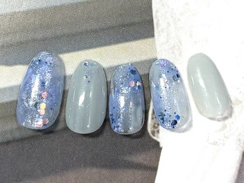 ブルーホロネイル♪