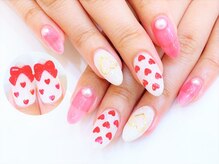 ネイルコレクション ピンク(Nail Collection Pink)/ジェル定額￥8990★3Dリボン