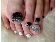 アミュリー ネイル アトリエ(Amury nail atelier)/ラメグラ ストーン ちぐはぐ