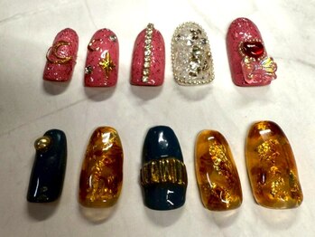 べっ甲ネイル/韓国っぽネイル