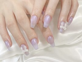 パープル&ホワイトリボン