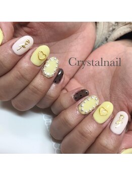 クリスタルネイル ボンベルタ橘店(CRYSTAL NAIL)/囲みパールネイル