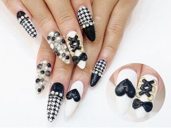 ネイルコレクション ピンク(Nail Collection Pink)/スカルプ放題★編み上：千鳥格子