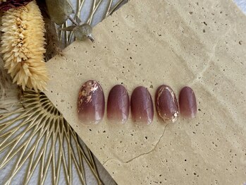 シンプルジェルネイル専門店 バランス(balance)/秋色×ピンクホイル♪