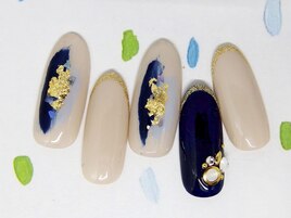 塗りかけアート×金箔