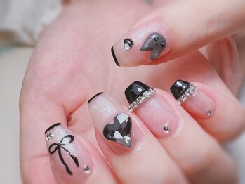 アリサネイル(ALISA NAIL)/黒フレンチネイル