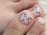 《フットネイル》親指2本アート+ワンカラーマグネットネイル　6800円