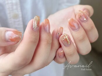 アバネイル 名駅店(AVA NAIL)/ぷっくりチェックニュアンス