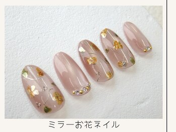 プレンティー 北千住西口店(plenty)/ミラーお花ネイル