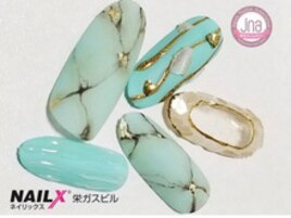 ブルー大理石風ネイル☆