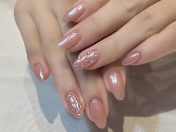 ケーツーネイル(k-two nail)/ピンク×ホワイトミラー(みな)