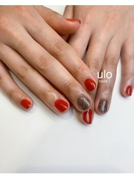 ウロネイルズ(ulo nails)/ワンカラーで赤ネイル