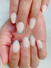 ネイルサロン ティアラリュクス 市川北口店(Tiara Luxe)/ワンカラー×ポイントフレンチ