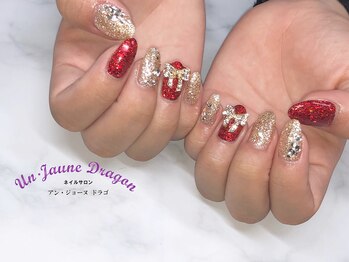 アン ジョーヌドラゴ/【自爪ネイル】リボンネイル