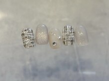 ラクネイル 浦和店(raku nail)/ホワイト×ツイードネイル