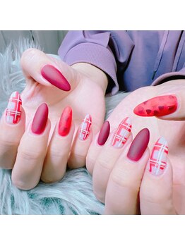 バレンタインネイル