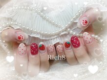 ネイルアンドまつげエクステ リッチエイト 原宿店(Rich8)/いちご×キルティングネイル