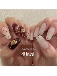 バレンタインネイル