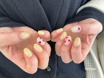 フェリークネイル(feerique nail)/春ネイル/ハートホロネイル/圓山