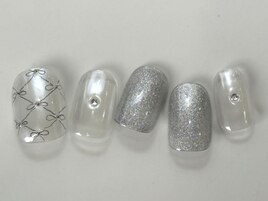 手書きリボンシルバー¥6000