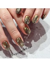 ラブクロム(LOVE CHROME)/カーキ色マグネットで秋ネイル