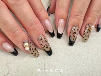 ビアンカ ネイルサロン 大宮店(Bianca)/レオパード×フレンチ¥10000