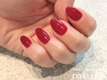 ネイルベース ネイル ケア サロン ミウラ(miura)の写真/自爪に優しくマニキュアの様に気軽にジェルのような艶カラーが楽しめる人気の<シェラック>丁寧なケア付き★