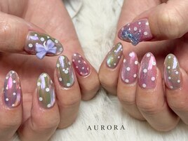 ドット　ピンク