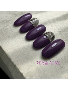 ユウネイル(YOU由NAIL)/モードな大人のパイソンネイル