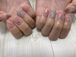 チーク×キルティングネイル♪