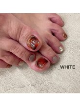 アンダーバーホワイト 大阪上本町店(_WHITE)/べっ甲 ＊フットネイル