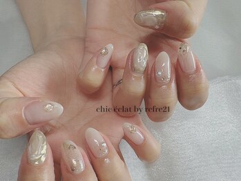 シックエクラ バイ リフレ21(chic eclat by Refre21)の写真/ブライダルなど特別な日にもおすすめ!季節感やトレンドを取り入れたいつもより華やかな指先で気分もUP♪