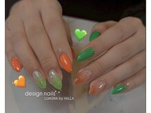バラ 熊本店(VALLA)/グリーン×オレンジネイル☆