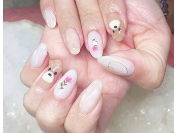 春のクマさんネイル