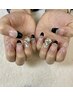 【人気No.1】ストーン乗せ放題ワンホン、キラ艶ネイル10本アート¥6500