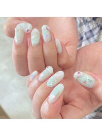 メロンクリームソーダっぽネイル