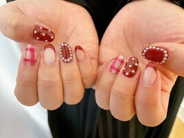 チェックフレンチネイル