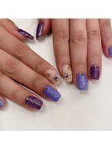 ハーティーネイル hearty nail 溝の口店/紫ネイル