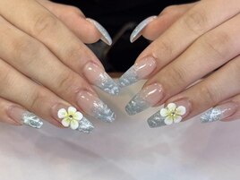 水面フラワーネイル