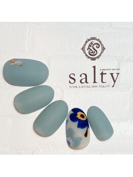 ネイルアンドアイラッシュサロン ソルティ 寺田町(salty)/マットフラワー