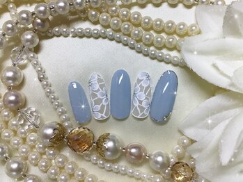 ウィズ フェリーク/レース風ネイル　ブルー